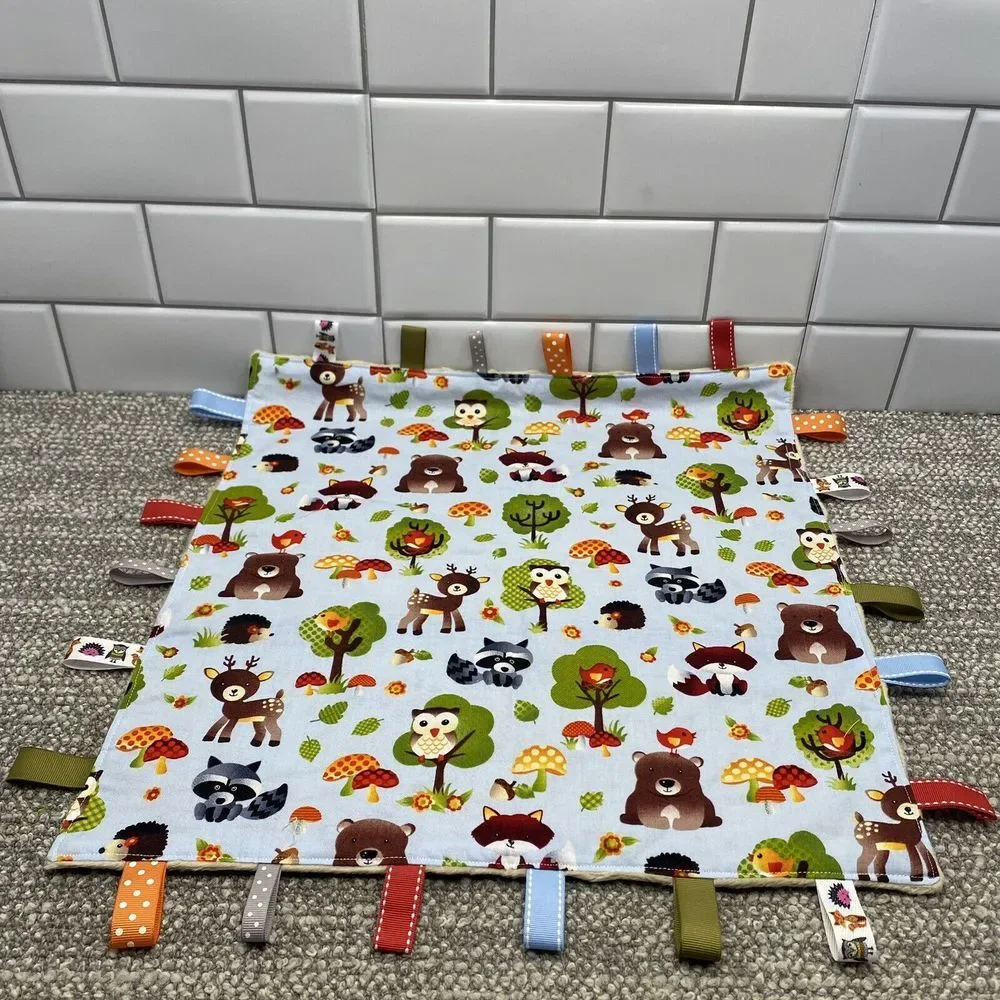 Taggie Blanket Lovey Woodland Animals‎ Fox ABC Baby Teething Blanket Textured